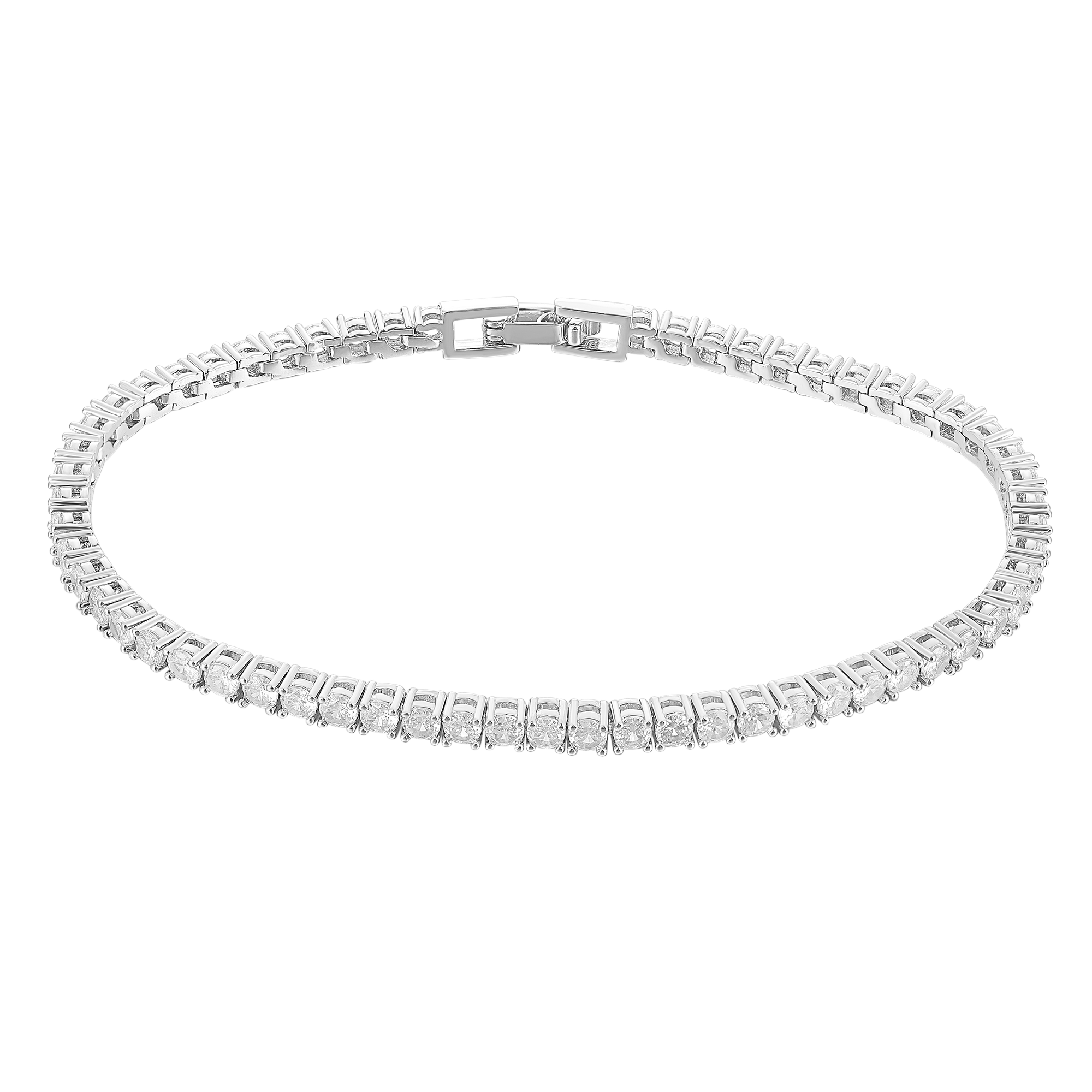 Tennis Bracelet - White Gold Plated