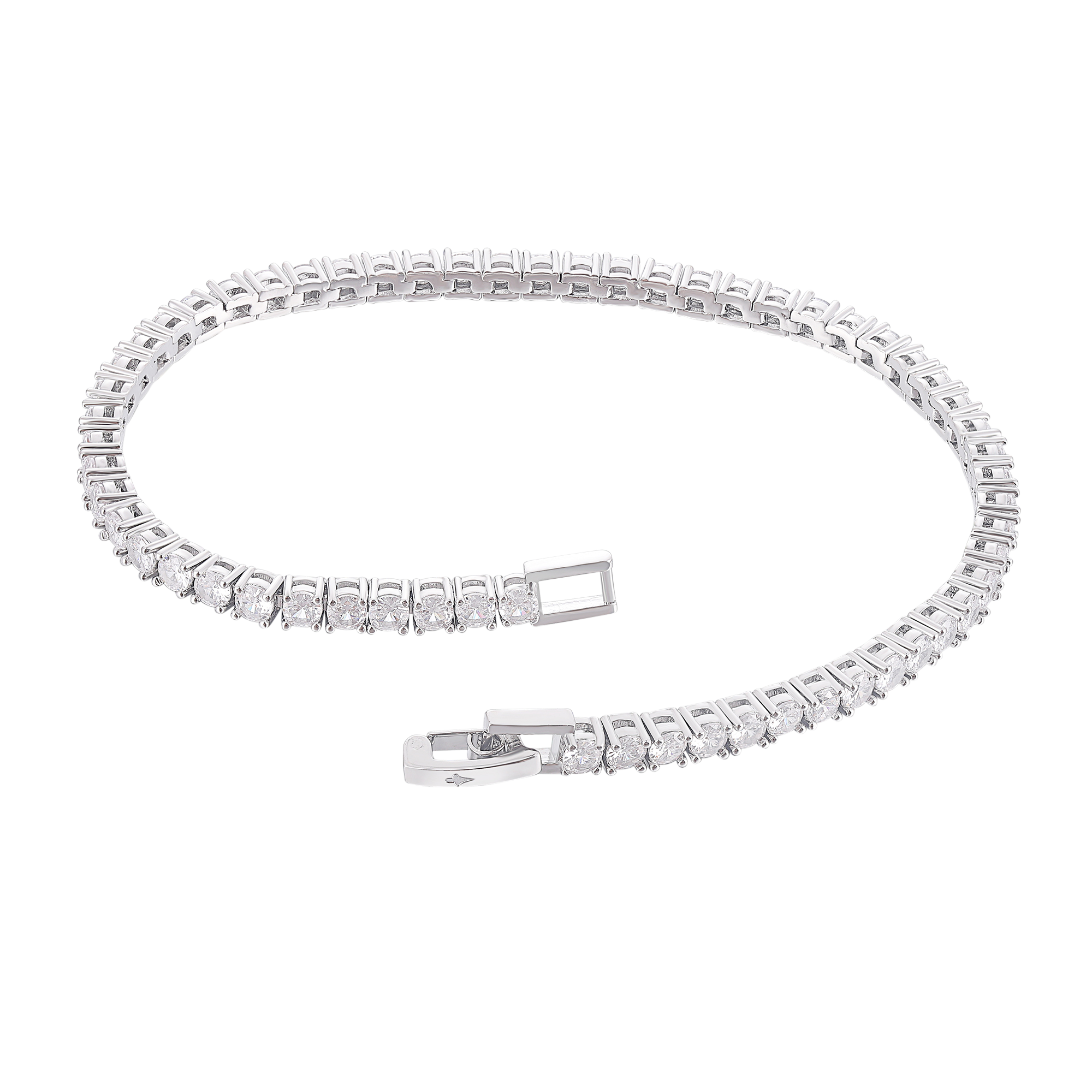 Tennis Bracelet - White Gold Plated
