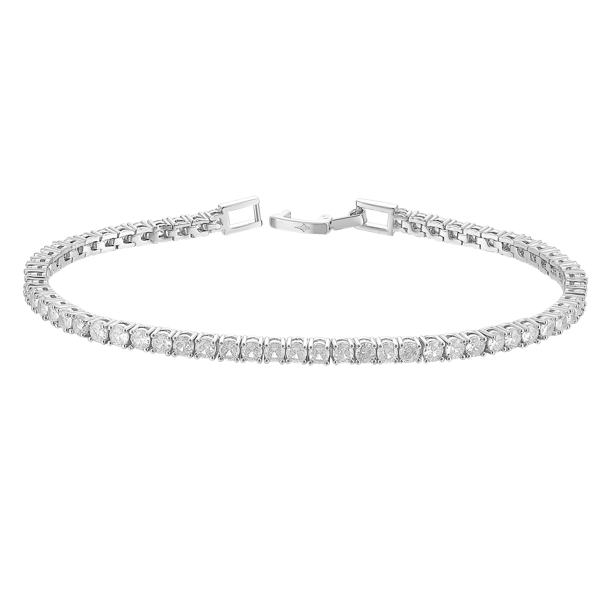 Tennis Bracelet - White Gold Plated