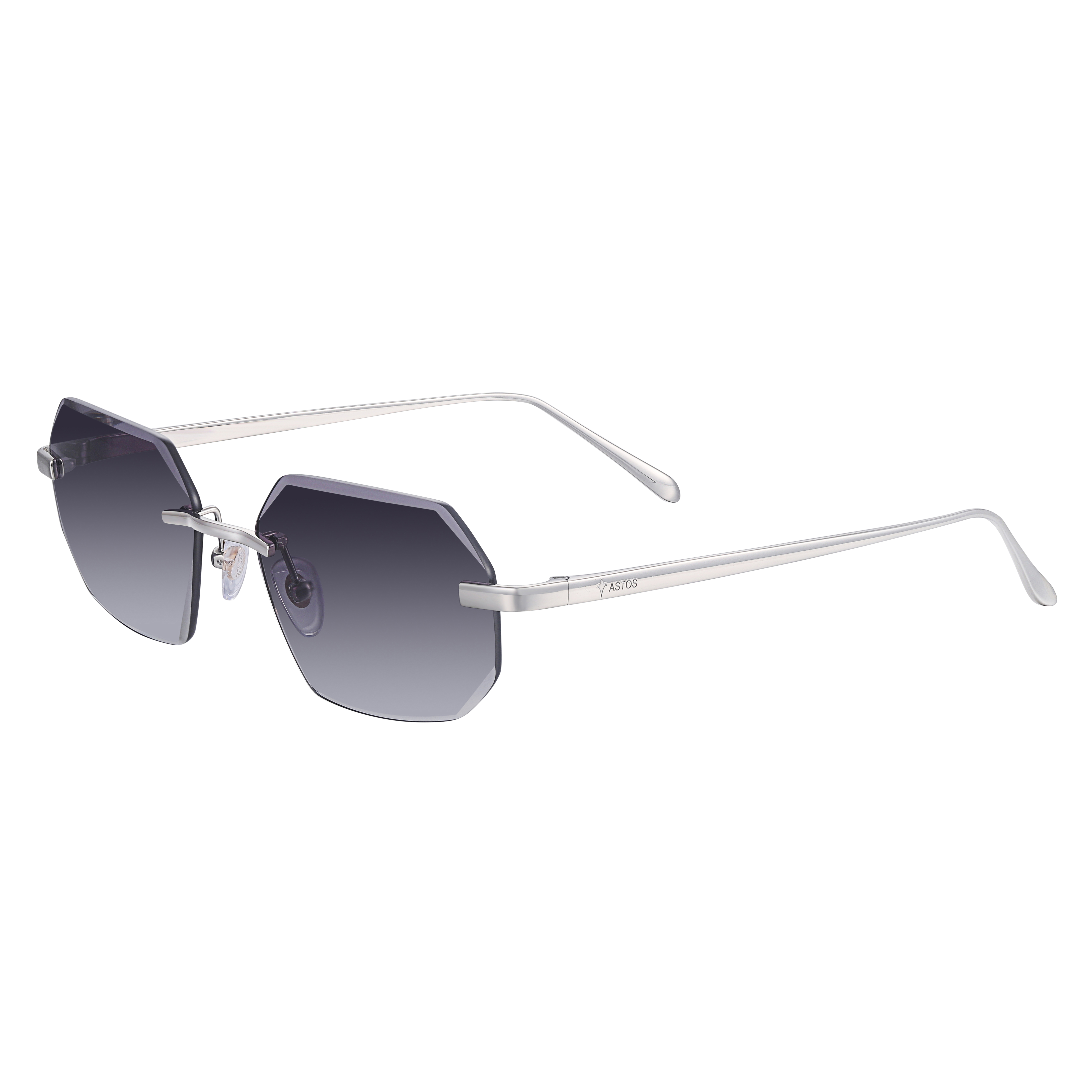 Men's Eyewear Silver Diamond Cut Black
