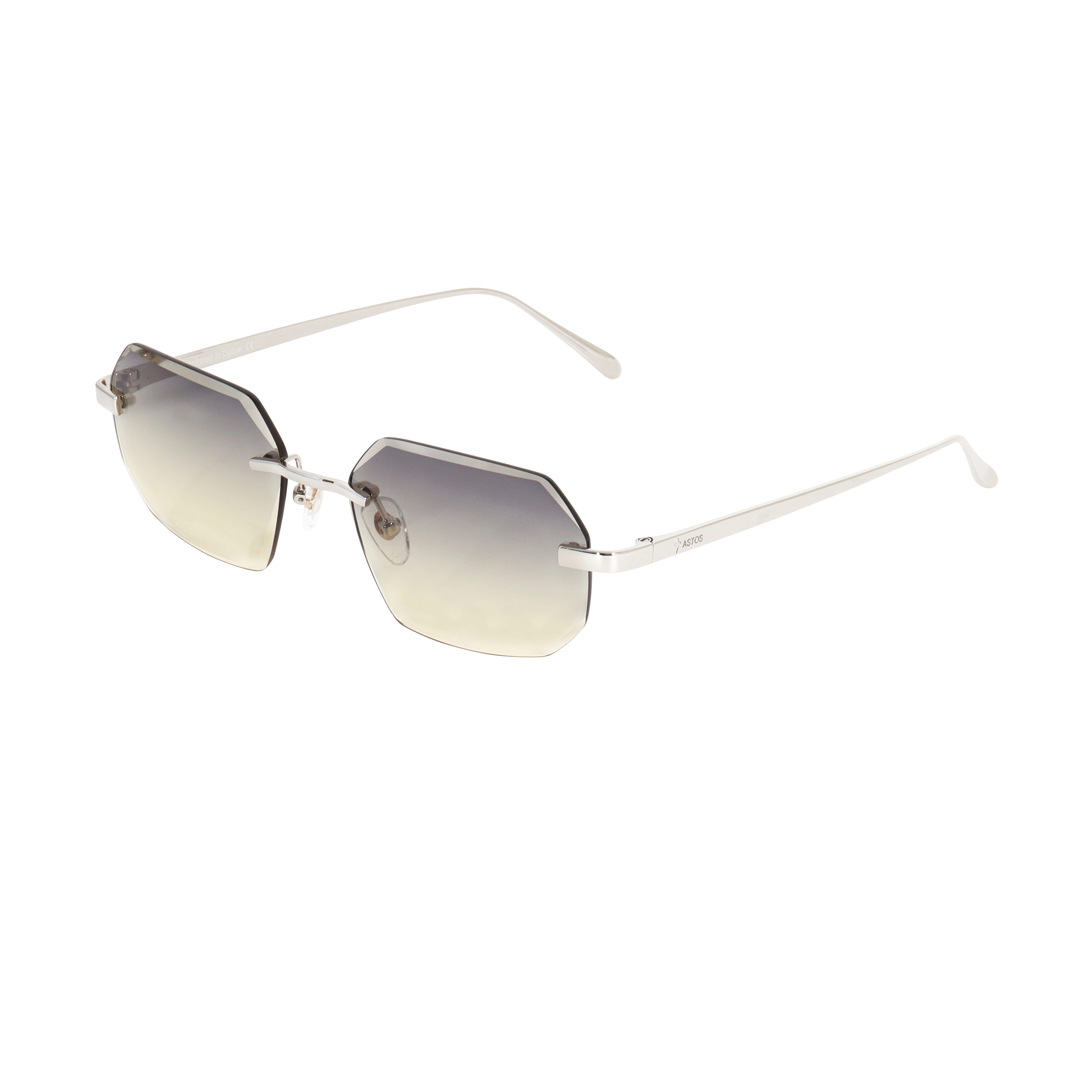 Men's Eyewear Silver Diamond Cut Green