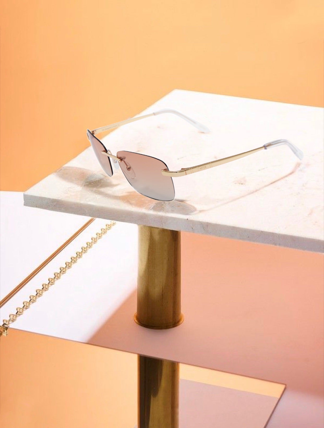Men's Eyewear Brown gradient | 9K Gold plated