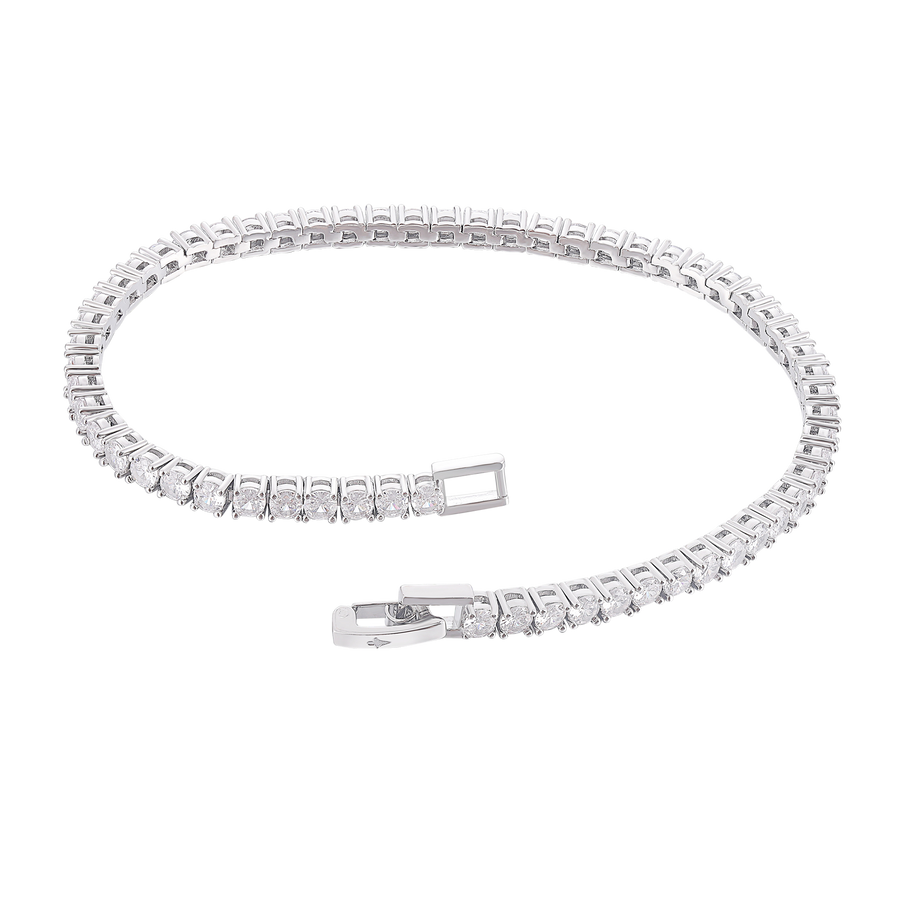 Men's Tennis Bracelet - White Gold