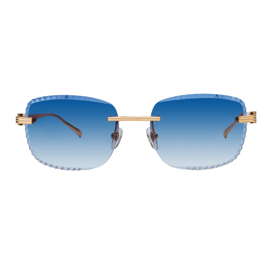 Herrenbrille Premium Diamond Cut Blau
