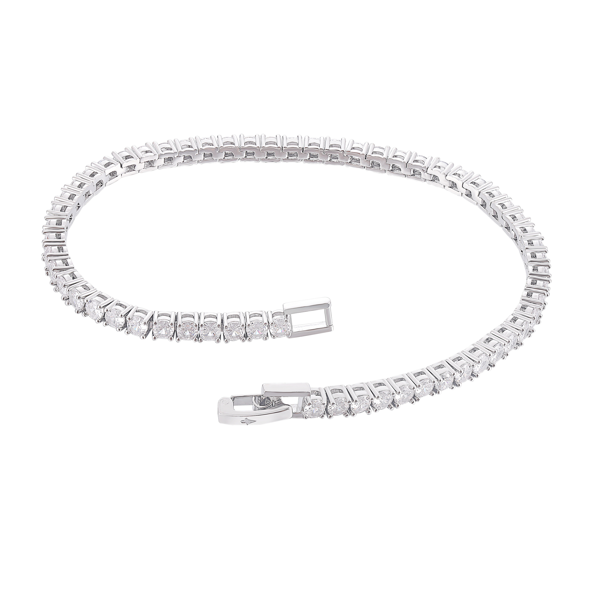 Men's Tennis Bracelet - White Gold