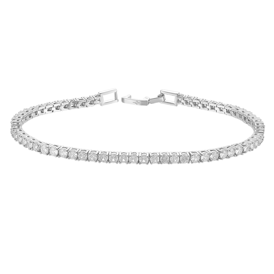 Bracelet Tennis Femme - Or Blanc 