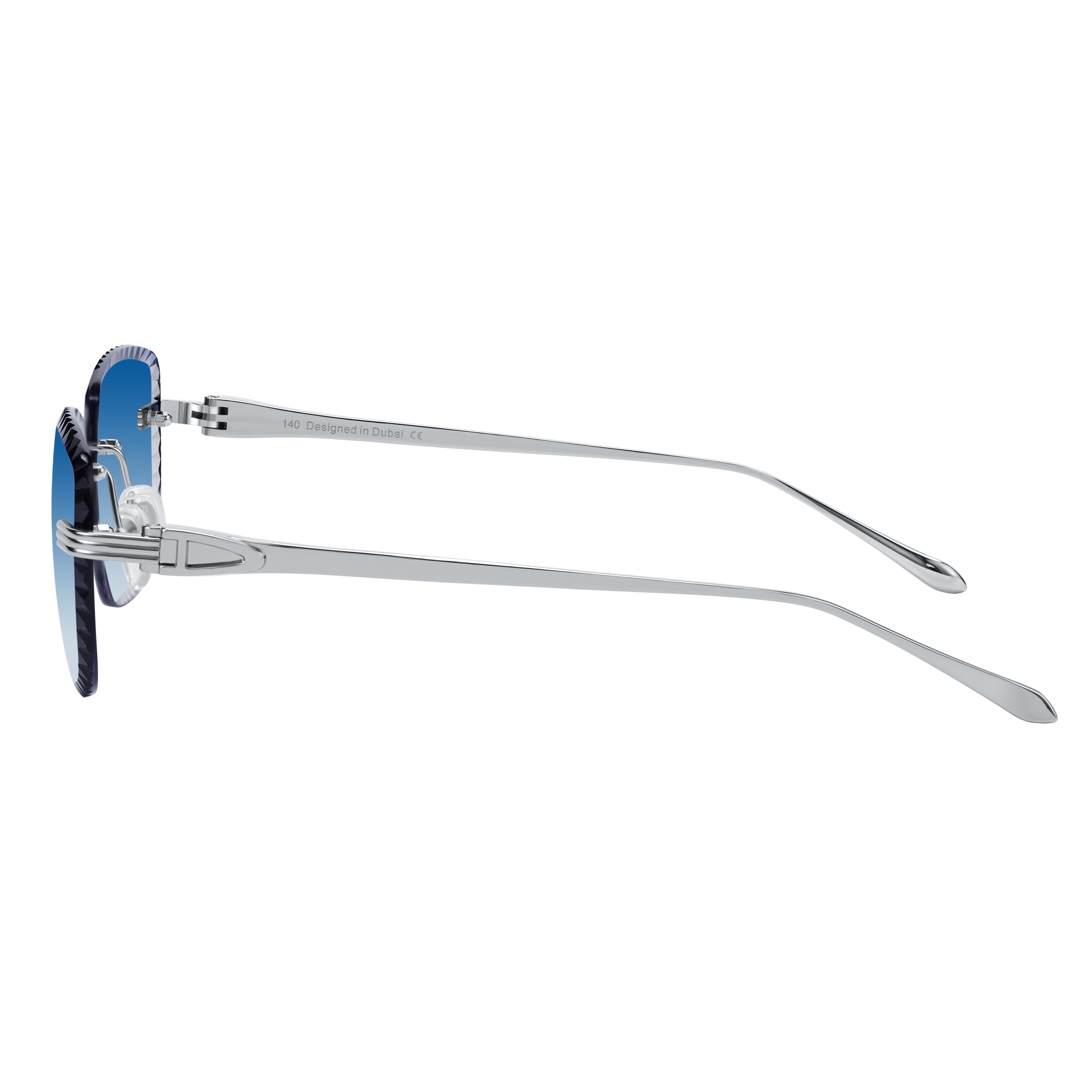 Women's Eyewear Premium Diamond Cut Silver Dark Blue