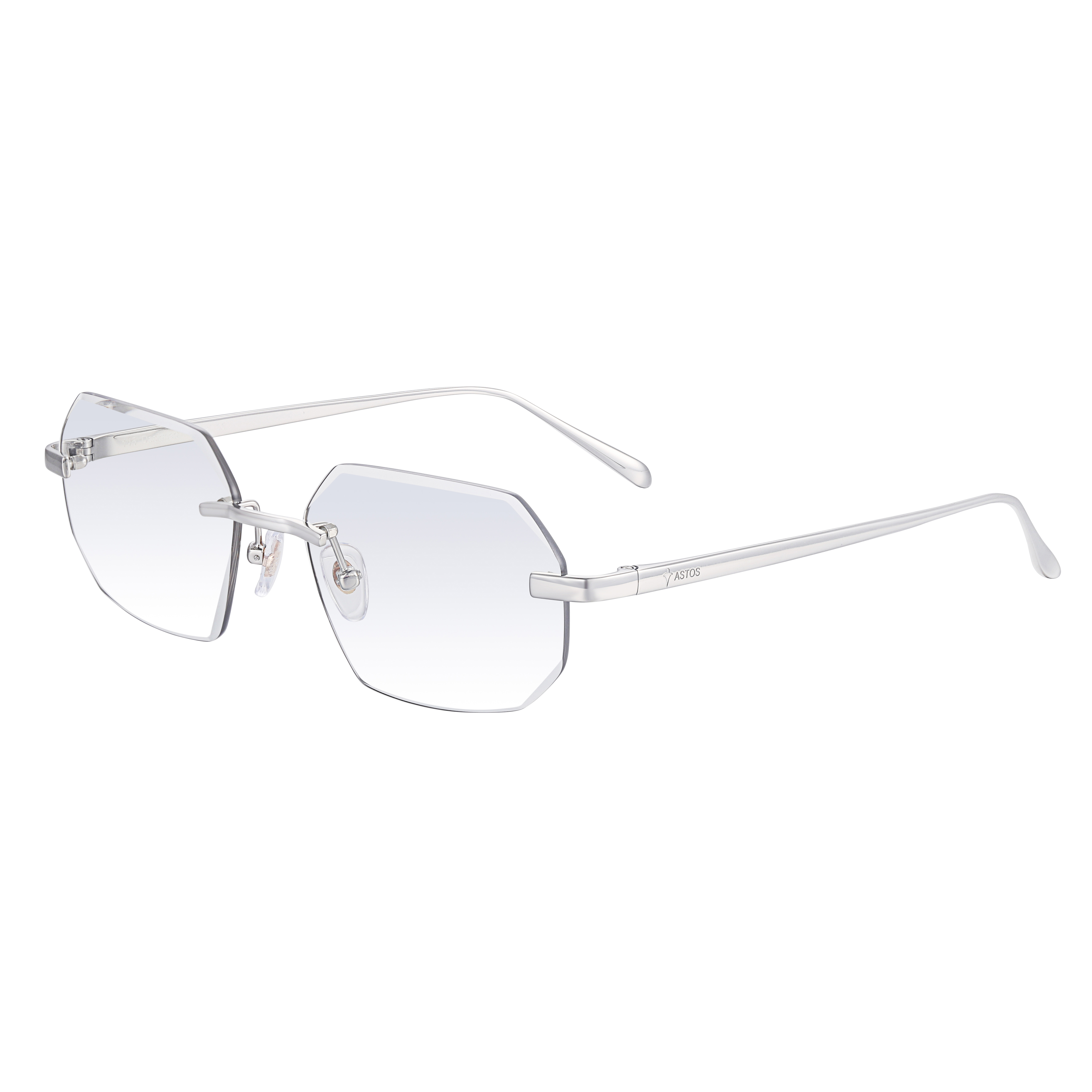 Men's Eyewear Silver Diamond Cut Transparent
